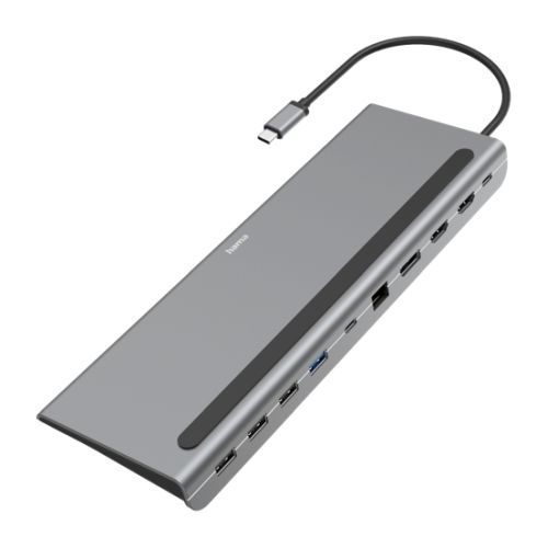 Hama Connect2Office Pro 10-in-1 USB-C Docking Station - Aluminium Hama Connect2Office Pro 10-in-1 USB-C Docking Station - Aluminium